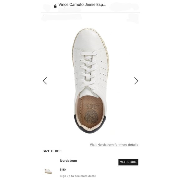 Vince Camuto VC Jinnie Women's Size 9M / 40 EU White Leather Shoe Sneaker &Twine - Picture 9 of 12